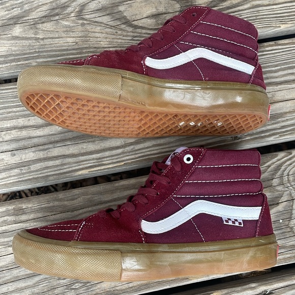 VANS SKATE SK8 HI PORT/GUM SOLE (RETAIL $85) - Picture 6 of 13